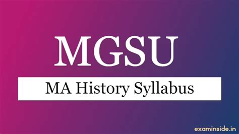 mgsu m.a. history syllabus in hindi|MGSU Syllabus 2023 in Hindi PDF .
